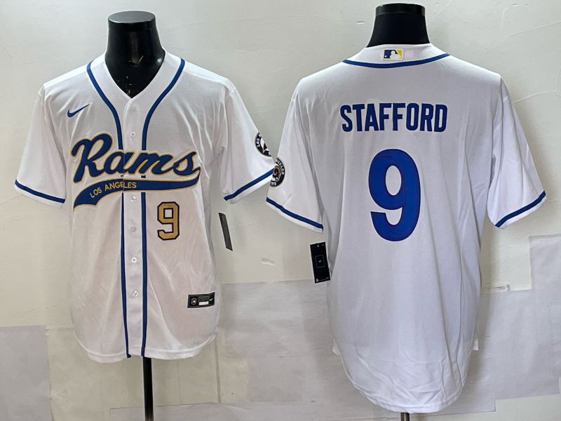 Men 2025 Los Angeles Rams #9 Stafford white Joint Name Nike Limited NFL Jersey style 003->los angeles rams->NFL Jersey